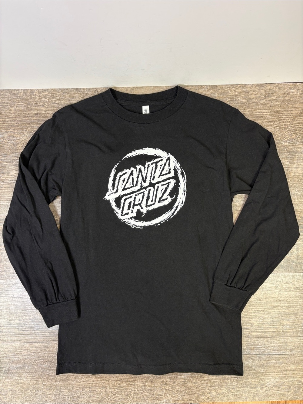 Santa Cruz Classic Dot Logo Long Sleeve Graphic T-Shirt Black Size Small